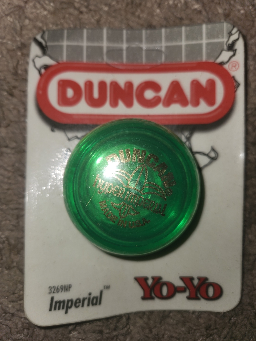 Vintage 1994 Duncan Imperial Yo-Yo Green Translucent New Sealed Made in USA